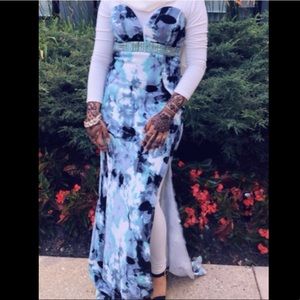 Sky Blue Strapless Dress